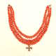 Cracow jewelry, Red coral beads from Cracow with a cross